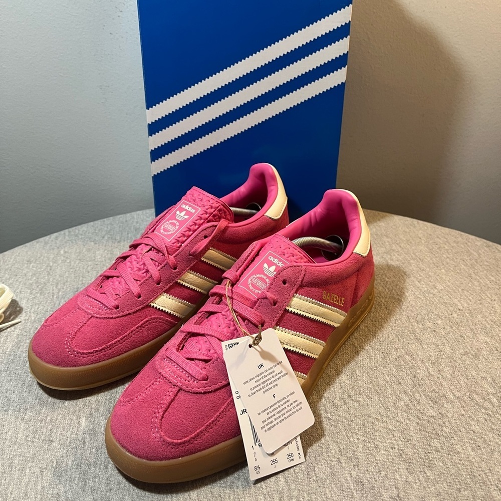 Adidas Gazelle Indoor Pink White Gum Size Women's Shoe Size 7.5 JR1356​​